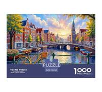 Escena del Canal Amsterdam Material De Papel Resistente Buen Rompecabezas, Apto para Relax En Casa Y Hobbies Personales 70x50cm/1000pcs