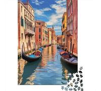 Escena del Canal de Venecia 1000 Piezas Cartón Grueso Rompecabezas Premium Amantes De La Familia Entrenamiento De Concentración Presente Divertido 38x26cm/1000pcs