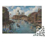 Escena del Canal de Venecia 1000 Piezas Stock De Cartas Premium Rompecabezas Clásicos Pareja Socios Alivio del Estrés Decoración De Paredes Paquete De Valor 38x26cm/1000pcs