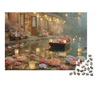 Escena del Canal Nocturno 1000 Piezas Stock De Cartas Premium Paquete De Rompecabezas Entusiastas De Jigsaw Senior Difícil Desafío Decoración De Paredes Paquete De Valor 38x26cm/1000pcs