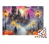 Escena del Castillo de Halloween Puzzle 1000 Piezas para Adultos, Juegos Educativos, Antiestrés, Ejercita Memoria para Adultos/niños ≥12 Años 300pcs (40x28cm)