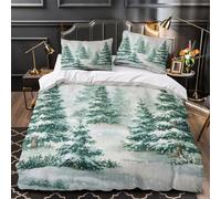 Escena del castillo de invierno Funda de Edredón con Fundas de Almohada 3 Piezas de poliéster Estampado 3D Cremallera Oculta Arquitectura real de fantasía Funda Edredon for niños King（220x240cm）