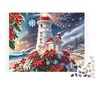 Escena del Faro de Navidad_2 Rompecabezas 1000 Piezas Papel Ecológico para Niños Principiantes Ultra Difícil Diversión Post-Clase Mejor Calificado para Jóvenes Aprendices 38x26cm/1000pcs
