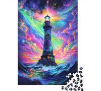 Escena del Faro Vibrante 1000 Piezas Stock De Cartas Premium Paquete De Rompecabezas Entusiastas De Jigsaw Senior Difícil Desafío Decoración De Paredes Paquete De Valor 70x50cm/1000pcs