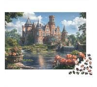 Escena del jardín del Castillo Puzzles Imposible,desafío for Adults Interesante Juego Educativo 1000 Piezas Obra De Arte De Juego De para Adultos Y Niños A Partir De 12 Años 52x38cm/1000pcs
