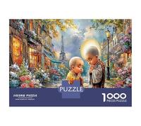 Escena del Monje de París 1000 Pieza Monk jardín Stock De Carteas Premium Rompecabezas Conjunto Rompecabezas para Adultos Desafío Juego EduGatoivo Presente Divertido 38x26cm/1000pcs