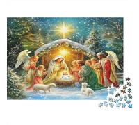 Escena del Nacimiento Puzzle de 1000 Piezas Papel para Adultos Noche de Navidad Juego de Puzzle 1000 Piezas Regalo 52x38cm/1000pcs