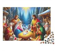 Escena del Nacimiento Puzzle para Adultos Puzzle de 1000 Piezas Navidad Decoración Regalo Familiar 70x50cm/1000pcs