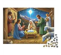 Escena del Nacimiento Puzzle para Adultos Puzzle de 1000 Piezas Papel Noche de Navidad Regalo Hogar 52x38cm/1000pcs