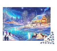 Escena del País de Las Maravillas de Invierno Puzzle 1000p para Hombres Y Mujeres para Enmarcar Pasatiempo Mejor Valorados Impresión HD Materiales Ecológicos 70x50cm/1000pcs