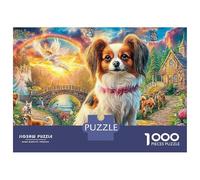 Escena del Perro Celestial Mariposa en el Jardín Mágico Puzzle 1000 Piezas Colorido Juguete Educativo Regalo para Niños Formación De Equipos para Adultos Y Niños Mayores 70x50cm/1000pcs