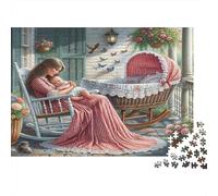 Escena del Porche de Madre y bebé Puzzles 1000 Piezas Papel Reciclado para Adultos Puzzle para Adultos Juego Educativo para descompresión Regalo Divertido para casa 52x38cm/1000pcs