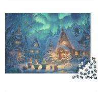 Escena del Pueblo de Invierno_5 Puzzle Mil Piezas Adultos Y Jóvenes Reto Mental Reto Mental Elección Amazon Juego De Lógica Cartón Reciclado 52x38cm/1000pcs