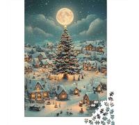 Escena del Pueblo de Navidad 1000 Pieza Stock De Cartas Premium Rompecabezas Conjunto Desafío Juego Educativo Presente Divertido Idea De Regalo Decoración 38x26cm/1000pcs