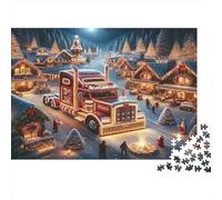 Escena del Pueblo de Navidad Rompecabezas DIY 1000 Piezas, Cartón Reciclado Premium, Adultos Y Familia,Xmas Market Village Decoración Mural, Relajación En Casa, Juego Cerebral 70x50cm/1000pcs