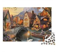 Escena del Pueblo de otoño Puzzles Imposible,desafío para Adultos Interesante Juego Educativo 1000 Piezas Obra De Arte De Juego De para Adultos Y Niños Mayores De 12 Años 70x50cm/1000pcs