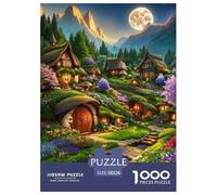 Escena del Pueblo Puzzles Imposible,desafío for Adults Interesante Entretenimiento Creativo 1000 Piezas Obra De Arte De Juego De para Adultos Y Niños Mayores De 12 Años 38x26cm/1000pcs
