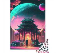 Escena del Templo futurista 1000 Piezas Cartón Resistente Rompecabezas Clásicos para Adultos Niños Imposible Difícil Desafío Descompresión Y Decoración De Paredes Idea De Regalo 38x26cm/1000pcs