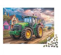 Escena del Tractor Rural 1000 Arte del Paisaje de la Granja Vintage Piezas Puzzle Cartón Extra Grueso Más Vendido Entrenamiento Cerebral Interior Cumpleaños Actividad Decoración 52x38cm/1000pcs