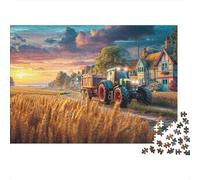 Escena del tractor rural 1000 Estilo del paisaje de la granja vintage Piezas Puzzle Cartón Premium Vacaciones Oficina Relajación Aniversario Actividad Después De La Escuela Anti Estrés 38x26cm/1000pcs