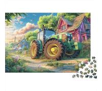 Escena del Tractor Rural 1000 Pieza Estilo de Arte de la Aldea Colorido Stock De Cartas Premium Rompecabezas Conjunto Desafío Juego Educativo Decoración De Paredes 70x50cm/1000pcs
