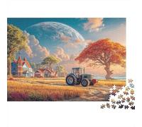 Escena del Tractor Rural 1000 Pieza Estilo Paisaje fantasía Stock De Cartas Premium Rompecabezas Conjunto para Adultos Desafío Educativo Regalo Decoración De Paredes 70x50cm/1000pcs