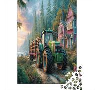 Escena del Tractor Rural 1000 Pieza Fantasy Village Arte escénico Stock De Cartas Premium Rompecabezas Conjunto para Adultos Desafío Educativo Regalo Decoración De Paredes 52x38cm/1000pcs
