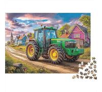 Escena del Tractor Rural 1000 Pieza PuzzlesVintage Granja Paisaje Art Rompecabezas Premium con Las Imposible Adultos Y Niños +14 Años Decoración Hogar38x26cm/1000pcs