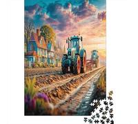 Escena del Tractor Rural 1000 Pieza Vintage Granja Paisaje Style Stock De Cartas Premium Rompecabezas Conjunto para Adultos Desafío Educativo Regalo 70x50cm/1000pcs