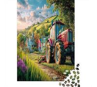 Escena del Tractor Rural 1000 Pieza Vintage Granja paisajes Cartón Resistente Rompecabezas Clásicos Adultos Niños Desafío Descompresión Decoración De Paredes Regalo 70x50cm/1000pcs