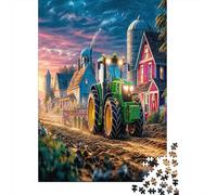 Escena del Tractor Rural 1000 Pieza Vintage Granja paisajes Papel Ecológico Rompecabezas Premium Descompresión Educativa Decoración De Paredes Regalo Idea 52x38cm/1000pcs
