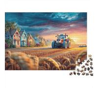 Escena del Tractor Rural 1000 Pieza Vintage Granja paisajes Papel Ecológico Rompecabezas Premium para Adultos Descompresión Educativa Regalo Decoración De Paredes 70x50cm/1000pcs