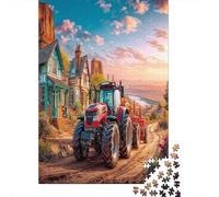 Escena del Tractor Rural 1000 Pieza Vintage Granja paisajes Papel Ecológico Rompecabezas Premium para Adultos Descompresión Educativa Regalo Decoración De Paredes 70x50cm/1000pcs
