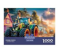 Escena del Tractor Rural 1000 Piezas Adultos Puzzle Niños Regalo Colorful Village Art Style DecoracióN Familiar Creativo Regalo Juego Desafiante 52x38cm/1000pcs