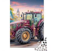 Escena del Tractor Rural 1000 Piezas Arte de vehículos agrícolas Vintage Papel Ecológico Entrenamiento Cerebral Noche De Juegos En Familia Fácil Limpiar Horas Entretenimiento 52x38cm/1000pcs