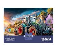 Escena del tractor rural 1000 Pzs Puzzle De Cartón Reciclado Para Adultos vibrante estilo de arte del pueblo Juego Educativo Ecológico Decoración Mural Regalo Para Reuniones Familiares 38x26cm/1000pcs