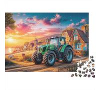 Escena del Tractor Rural 1000 Vintage Pintura del Campo Piezas Puzzle Cartón Grueso Actividad Después De La Escuela Mayores Niños Mujeres Ultra Difícil Oficina Ocio Viaje 38x26cm/1000pcs