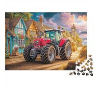 Escena del Tractor Rural 1000 Vintage Pintura del Campo Piezas Puzzle Cartón Premium Difícil Ocio Mayores Adolescentes Genial Habilidad Lógica Vacaciones Más Vendido 38x26cm/1000pcs
