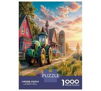 Escena del Tractor Rural Puzzle Actividades Familiares 1000 Piezas Ilustración del Campo Vintage Juego De Rompecabezas Pasatiempo Creativo para Niños Adultos 70x50cm/1000pcs