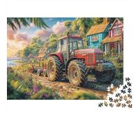 Escena del Tractor Rural Puzzle De 1000 Piezas Arte del Paisaje de la Granja Vintage Ideal para El Placer Familiar, Adultos Y Niños 38x26cm/1000pcs
