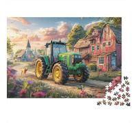 Escena del Tractor Rural Puzzle De 1000 Piezas Vintage Granja Paisaje Puzzles Clásicos para Todas Las Edades 70x50cm/1000pcs
