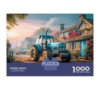 Escena del Tractor Rural Puzzles Actividades Familiares 1000 Piezas Granja de Campo Vintage Juego De Rompecabezas Pasatiempo Creativo para Niños Adultos 38x26cm/1000pcs