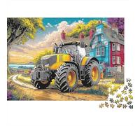Escena del Tractor Rural Rompecabezas 1000 Piezas Estilo de Arte de la Aldea Colorido Cartón Grueso para Toda La Familia Reunión Amigos para Relajarse Oferta Mejor Regalo 52x38cm/1000pcs