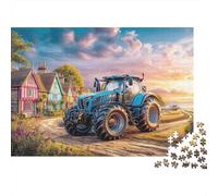 Escena del Tractor Rural Rompecabezas 1000 Piezas para Adultos, Cartón Reciclado Premium Resistente,Vintage Countryside Art Style Decoración Interior, Reto Mental, Juego Educativo 52x38cm/1000pcs