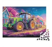 Escena del Tractor Rural Rompecabezas 1000 Piezas para Fans, Papel Resistente,Vibrant Digital Art Style Decoración Interior, Regalo Cumpleaños, Juego Mental, Decoración Mural Hogareña 70x50cm/1000pcs