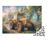 Escena del Tractor Rural Rompecabezas 1000 Piezas para Fans, Papel Resistente,Vintage Farm Art Style Decoración Interior, Regalo Cumpleaños, Juego Mental, Decoración Mural Hogareña 70x50cm/1000pcs