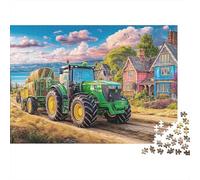 Escena del Tractor Rural Rompecabezas Vibrant Countryside Illustration Puzzle 1000 Piezas - Regalo, Juego Familiar, Decoración del Hogar, para Adultos 52x38cm/1000pcs