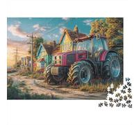 Escena del Tractor Rural Set De Rompecabezas 1000 Piezas para La Familia, Cartón Resistente Reciclado,Vintage Countryside Art Style Decoración Interior, Ocio Indoor, Reto Mental 70x50cm/1000pcs