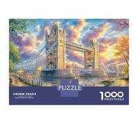 Escena en un Puente Jigsaw Puente Tower Bridge de Londres Puzzle Mil Piezas Papel Resistente - para Jóvenes Adultos Ocio Desarrollo Cognitivo Difícil 38x26cm/1000pcs