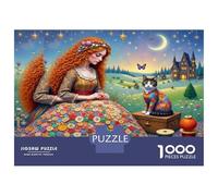 Escena fantástica de una niña cosiendo 1000 Piezas Puzzle para Adultos Puzzle Cartón Premium - Antiestrés Y Decoración, Regalo para Mujeres, Hombres Y Mayores Entusiastas 38x26cm/1000pcs